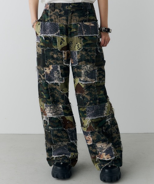 AIVER（アイバー） カーゴパンツ カモボロワークパンツ メンズ