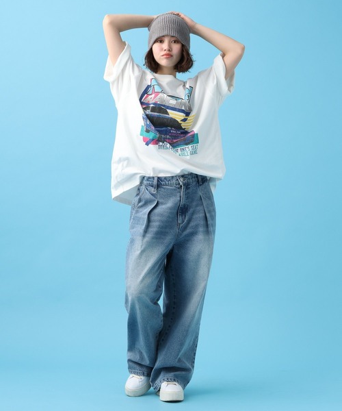 「PBLIM」 半袖Tシャツ MEDIUM ブルー レディース_画像7