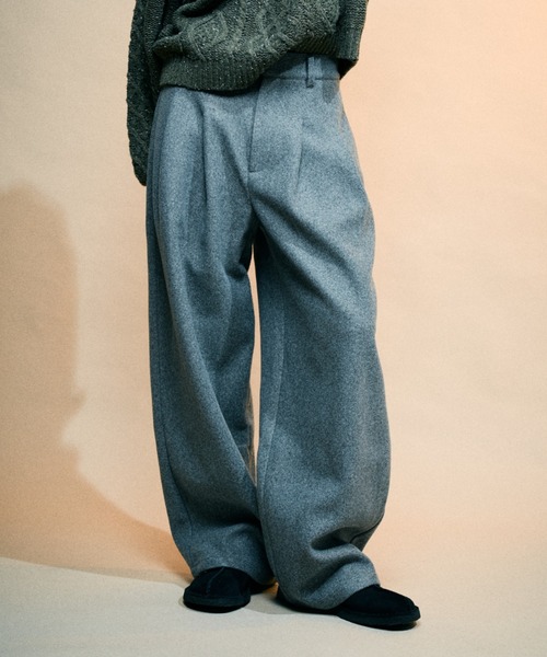 Elanque パンツ wool-like 2tuck slacks/ウールライク2タック