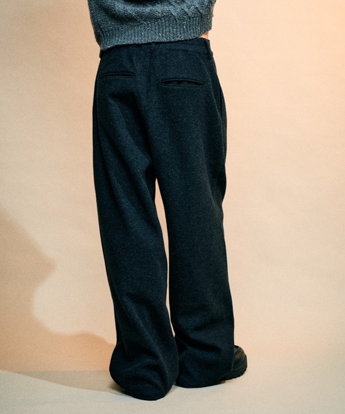Elanque パンツ wool-like 2tuck slacks/ウールライク2タック