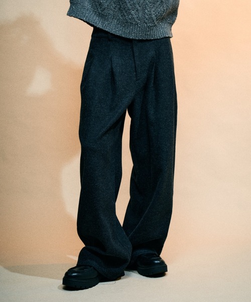 Elanque パンツ wool-like 2tuck slacks/ウールライク2タック