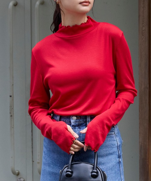 MONO-MART（モノマート） tシャツ 「吸湿発熱」メローリブ サムホール