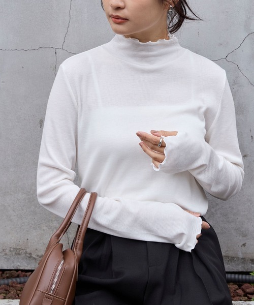 MONO-MART（モノマート） tシャツ 「吸湿発熱」メローリブ サムホール