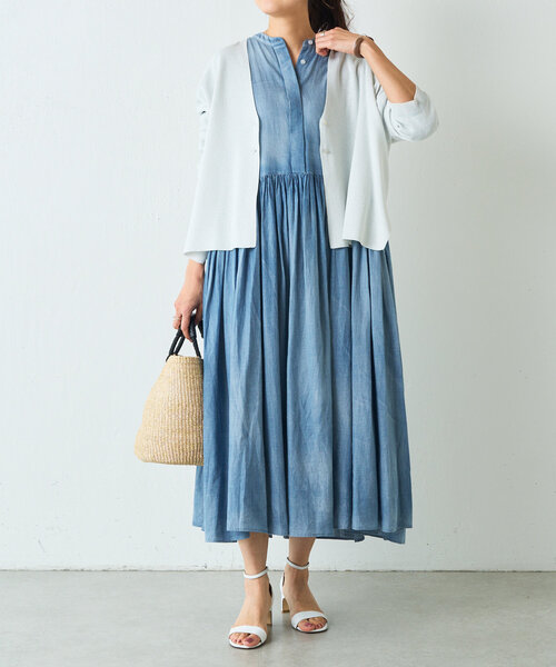 BEARDSLEY（ビアズリー） 7分袖ワンピース 0 インディゴブルー