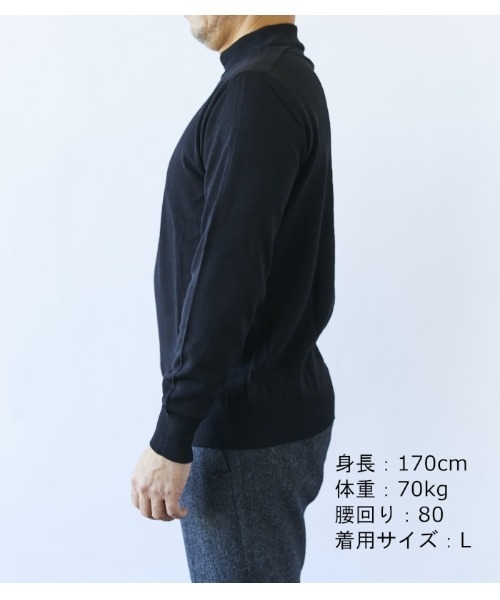 「CROSSPLUS ONLINE」 長袖ニット M ネイビー メンズ_画像9