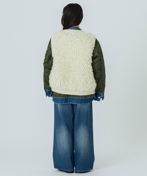ROSE BUD（ローズバッド） ベスト ジレ NEPAL FRINGE KNIT レディース