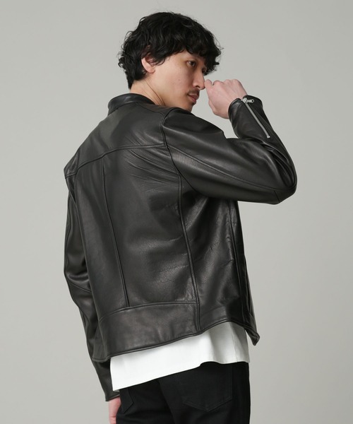 NANO universe（ナノ・ユニバース） レザーブルゾン M ブラック メンズ