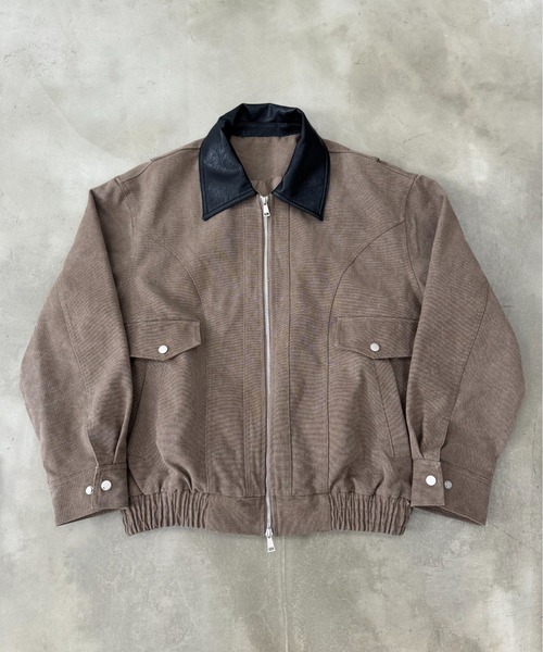 BLANK HOTEL ブルゾン アウター Faux Leather Collar Duck Jacket / 合