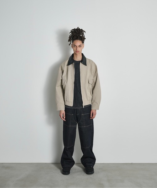 BLANK HOTEL ブルゾン アウター Faux Leather Collar Duck Jacket / 襟