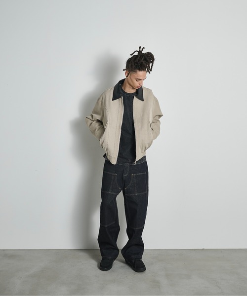 BLANK HOTEL ブルゾン アウター Faux Leather Collar Duck Jacket / 襟