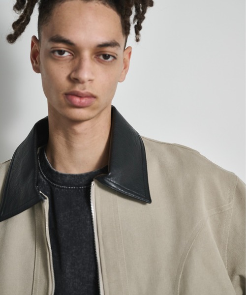 BLANK HOTEL ブルゾン アウター Faux Leather Collar Duck Jacket / 襟