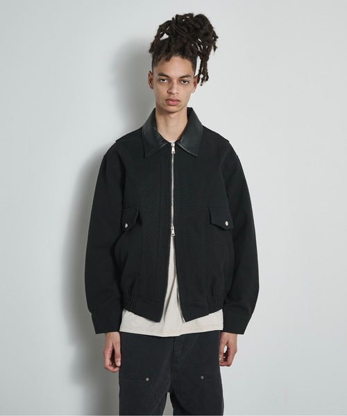 BLANK HOTEL ブルゾン アウター Faux Leather Collar Duck Jacket / 襟