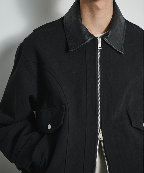 BLANK HOTEL ブルゾン アウター Faux Leather Collar Duck Jacket / 襟