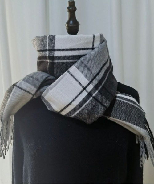 チェック柄マフラー グレー系 マフラー チェック柄マフラー メンズ レディース : ZOZOTOWN Yahoo!店