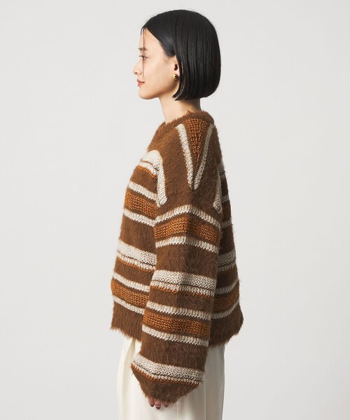 A DAY IN THE LIFE ニット セーター フェザー マルチボーダーニット