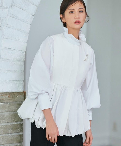 「RUIRUE BOUTIQUE」 長袖ブラウス S ネイビー レディース_画像2