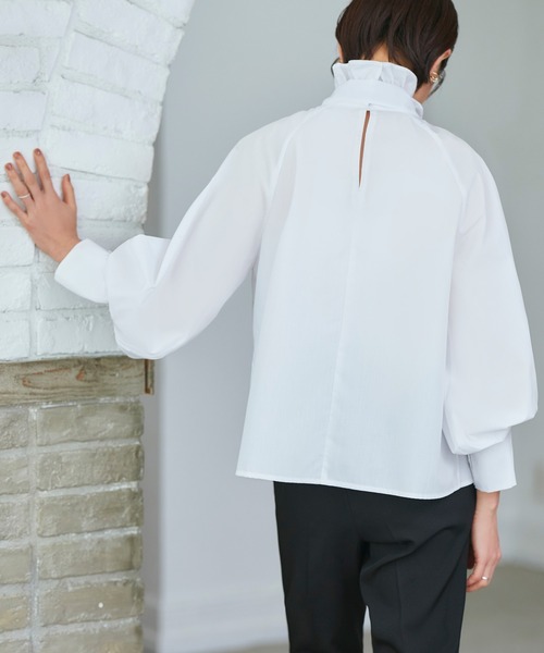 「RUIRUE BOUTIQUE」 長袖ブラウス S ネイビー レディース_画像4