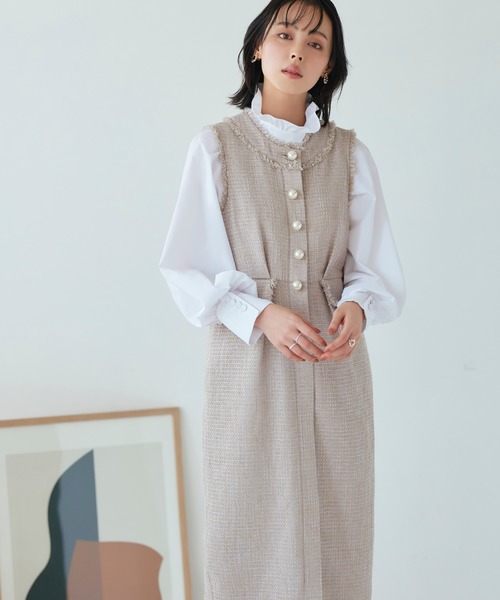 「RUIRUE BOUTIQUE」 長袖ブラウス S ネイビー レディース_画像5