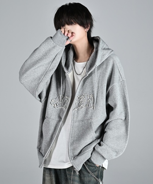 ADRER（アドラー） ジップアップパーカー S グレー メンズ : ZOZOTOWN