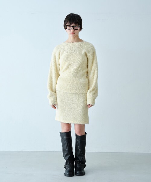 新品未使用 eaphi SPANGLE KNIT MINI SKIRT 新品タグ付 Eaphi SPANGLE