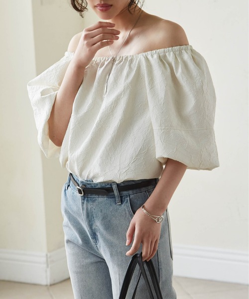 「RANAN」 半袖ブラウス M ベージュ レディース_画像4