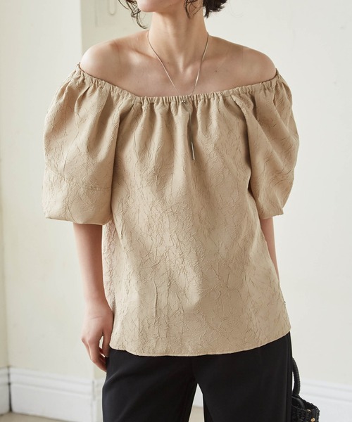 「RANAN」 半袖ブラウス M ベージュ レディース_画像6