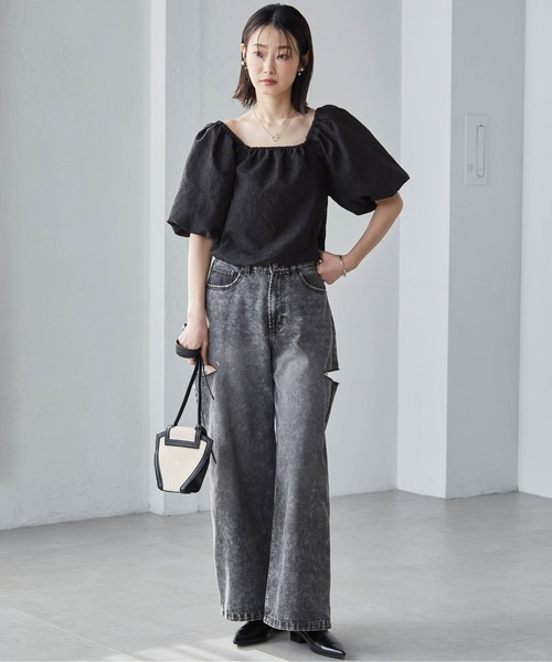 「RANAN」 半袖ブラウス M ベージュ レディース_画像9