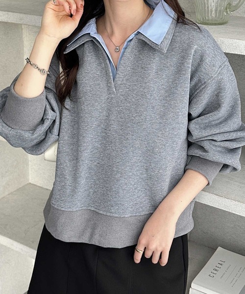 GeeRA（ジーラ） トレーナー スウェット シャツレイヤードオーバー