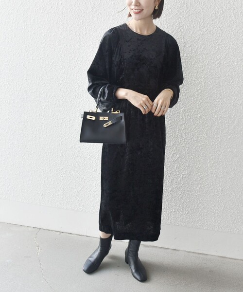 SHIPS any 「SHIPS any」 長袖ワンピース ONE SIZE ブラック