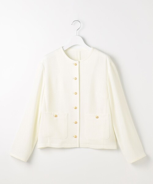 ジャケット ノーカラージャケット ライトカラミノーカラー ジャケット レディース
