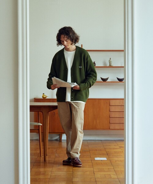 「TOWNCRAFT」 ニットカーディガン LARGE イエロー メンズ_画像7