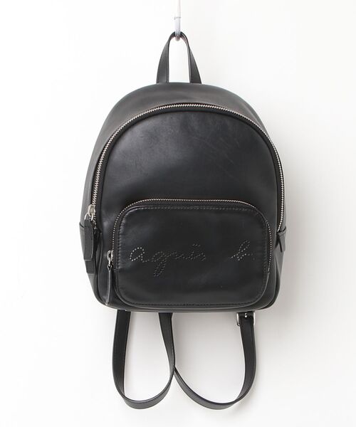 美品 agnes b アニエスベー リュックサック ブラック レザー agnes b.（アニエスベー） リュック - ブラック レディース : ZOZOTOWN