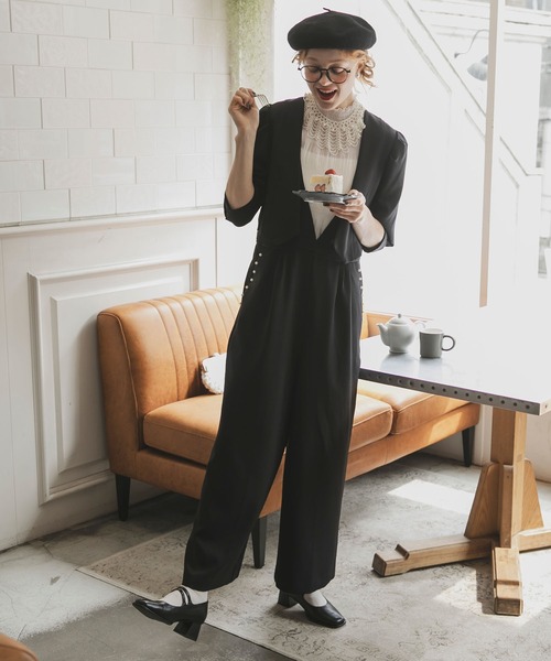 「BONLECILL noir」 パンツドレス S ベージュ レディース_画像3