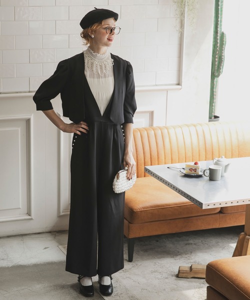 「BONLECILL noir」 パンツドレス S ベージュ レディース_画像5