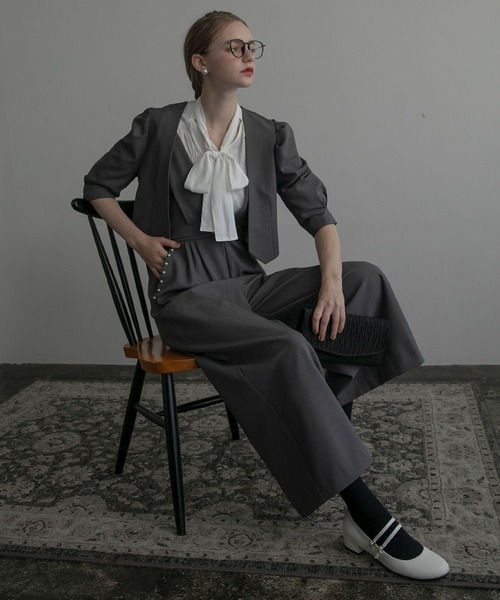 「BONLECILL noir」 パンツドレス S ベージュ レディース_画像7