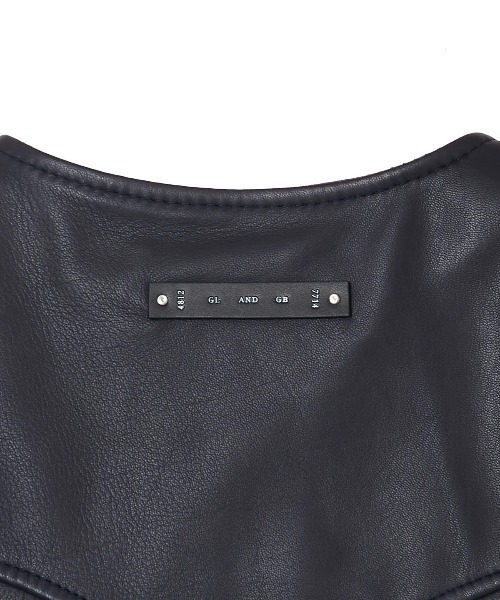 ジャケット ノーカラージャケット CRIMIE/クライミー/LAMB LEATHER RIDERS CARDIGAN/ラム レザー ライダース カーデの画像