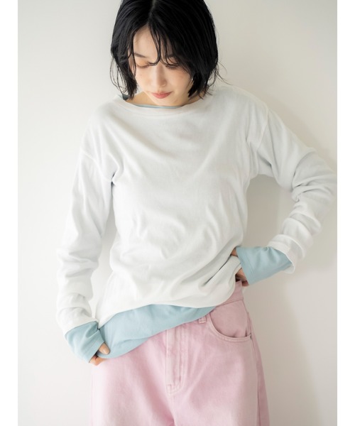 新品タグ付きungrid カシミア混ロングスリーブTee Ungrid（アングリッド） tシャツ シアーフィットロングスリーブTee