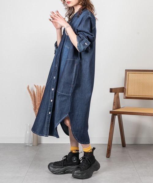 RCD ワンピース ヴィンテージ加工デニムワンピース : ZOZOTOWN Yahoo
