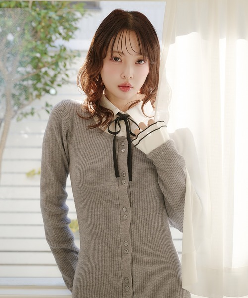 fupel ワンピース frill docking ribbon mini onepiece / フリル