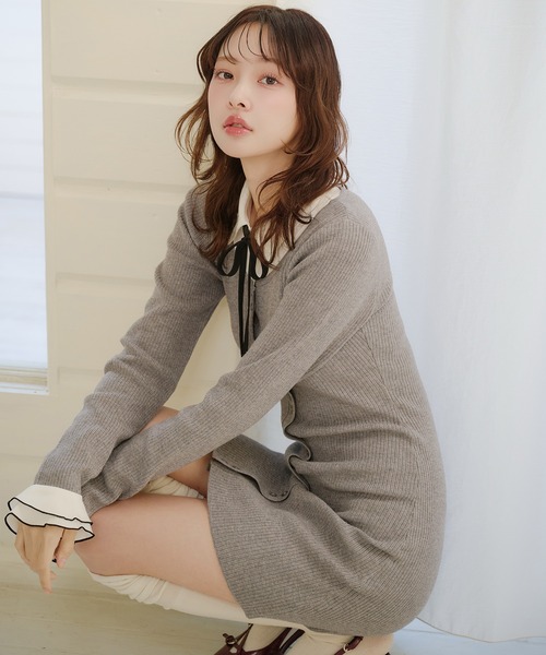 ワンピース mmeeme Petite Dot Frill onepiece Petite Dot Frill onepiece(eme10839) – M me eme