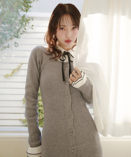 fupel ワンピース frill docking ribbon mini onepiece / フリル
