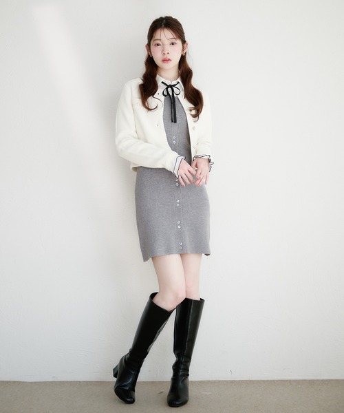 fupel ワンピース frill docking ribbon mini onepiece / フリル