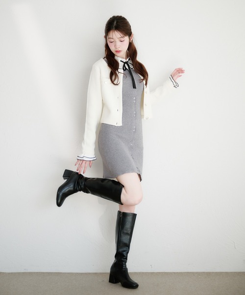 fupel ワンピース frill docking ribbon mini onepiece / フリル
