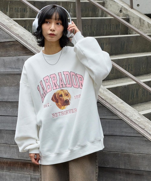 「Labrador Retriever」 スウェットカットソー L カーキ メンズ_画像2