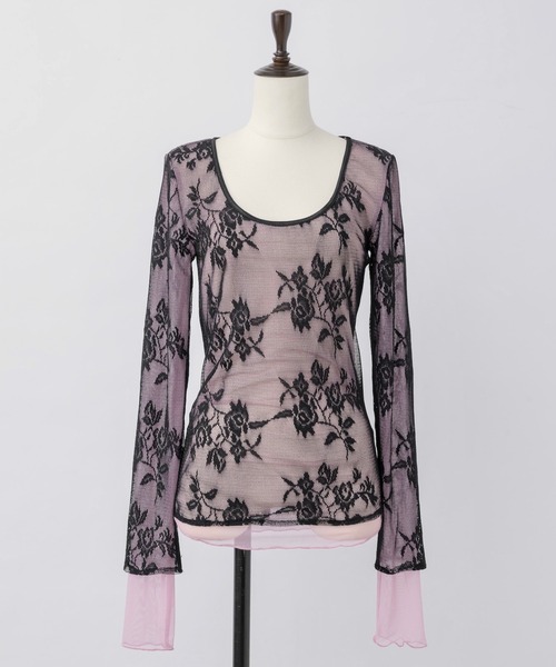 「musubore」 長袖カットソー FREE ピンク レディース_画像9