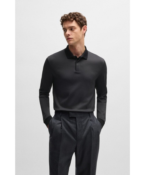 新品タグ付き✨【HUGO BOSS】長袖ポロシャツ ブラック Mサイズ BOSS（HUGO BOSS） 「BOSS」 長袖ポロシャツ S ブラック メンズ