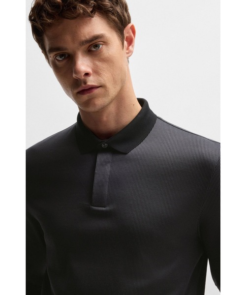 新品タグ付き✨【HUGO BOSS】長袖ポロシャツ ブラック Mサイズ BOSS（HUGO BOSS） 「BOSS」 長袖ポロシャツ S ブラック メンズ