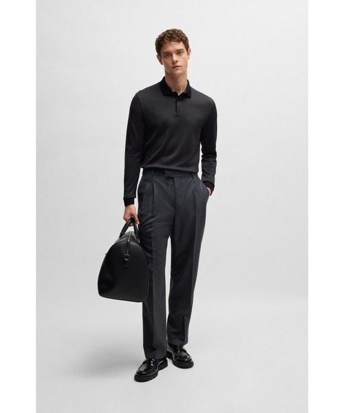 新品タグ付き✨【HUGO BOSS】長袖ポロシャツ ブラック Mサイズ BOSS（HUGO BOSS） 「BOSS」 長袖ポロシャツ S ブラック メンズ