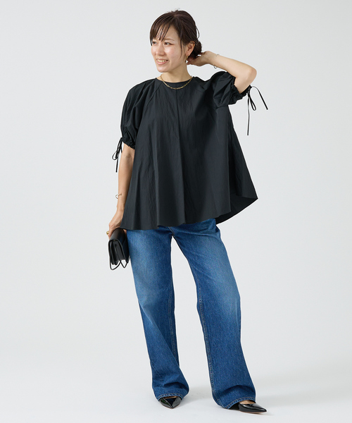 「DESIGNWORKS」 半袖ブラウス 38 ブラック レディース_画像10