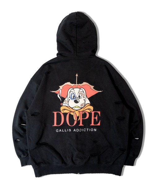 「GALFY」 ジップアップパーカー X-LARGE ブラック メンズ_画像4